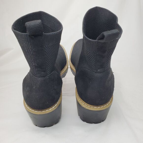 Nicole Miller Black LeLe Platform Wedge Sock Ankle Booties - Size 10 - Picture 6 of 8